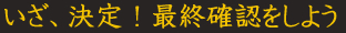 いざ、決定！最終確認をしよう